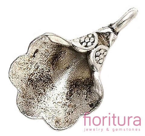 ZAWIESZKA PRZESTRZENNA KWIAT 19x11x5MM KOLOR STARE SREBRO 