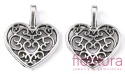 ZAWIESZKA AŻUROWA SERCE 18x15x2MM KOLOR STARE SREBRO 