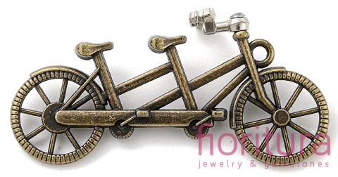 ZAWIESZKA PRZESTRZENNA 3D ROWER TANDEM 52,5x26x18MM KOLOR STARE ZŁOTO