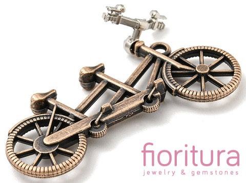 ZAWIESZKA PRZESTRZENNA 3D ROWER TANDEM 52,5x26x18MM KOLOR MIEDZIANY