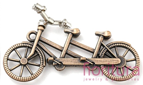 ZAWIESZKA PRZESTRZENNA 3D ROWER TANDEM 52,5x26x18MM KOLOR MIEDZIANY