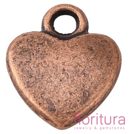ZAWIESZKA SERCE 12x10x2,5MM KOLOR MIEDZIANY
