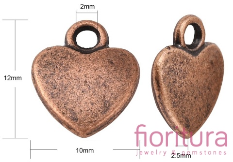 ZAWIESZKA SERCE 12x10x2,5MM KOLOR MIEDZIANY