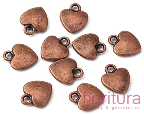 ZAWIESZKA SERCE 12x10x2,5MM KOLOR MIEDZIANY