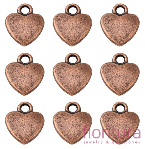 ZAWIESZKA SERCE 12x10x2,5MM KOLOR MIEDZIANY