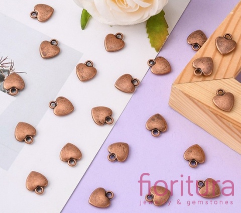 ZAWIESZKA SERCE 12x10x2,5MM KOLOR MIEDZIANY