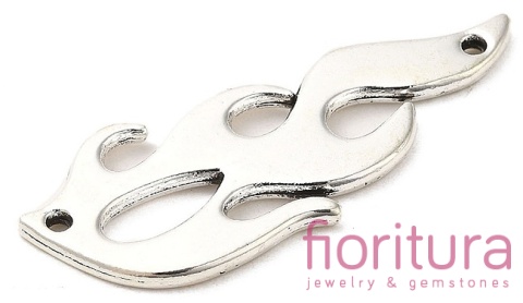 ŁĄCZNIK PŁOMIEŃ 38x15x1,5MM KOLOR STARE SREBRO  