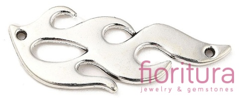 ŁĄCZNIK PŁOMIEŃ 38x15x1,5MM KOLOR STARE SREBRO  