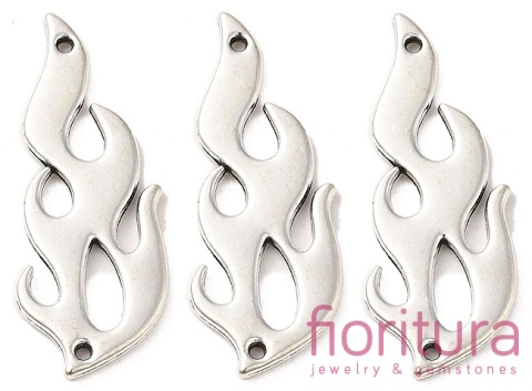 ŁĄCZNIK PŁOMIEŃ 38x15x1,5MM KOLOR STARE SREBRO  