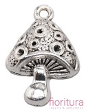 ZAWIESZKA MUCHOMOR 26x18x5,5MM KOLOR STARE SREBRO 
