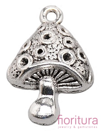 ZAWIESZKA MUCHOMOR 26x18x5,5MM KOLOR STARE SREBRO 
