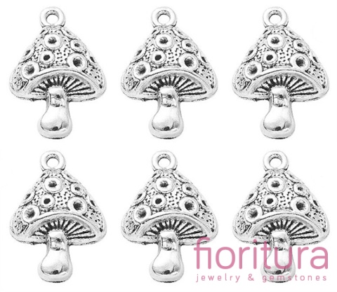 ZAWIESZKA MUCHOMOR 26x18x5,5MM KOLOR STARE SREBRO 