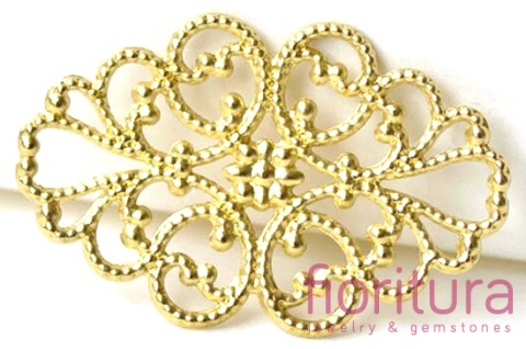 BAZA, ŁĄCZNIK,ZAWIESZKA FILIGRAN 31x20x0,5MM KOLOR ZŁOTY