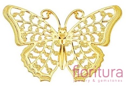 BAZA, ŁĄCZNIK,ZAWIESZKA FILIGRAN MOTYL 41x25x0,5MM KOLOR ZŁOTY