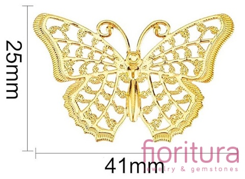 BAZA, ŁĄCZNIK,ZAWIESZKA FILIGRAN MOTYL 41x25x0,5MM KOLOR ZŁOTY
