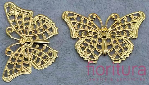 BAZA, ŁĄCZNIK,ZAWIESZKA FILIGRAN MOTYL 41x25x0,5MM KOLOR ZŁOTY