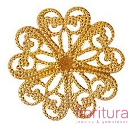 BAZA, ŁĄCZNIK,ZAWIESZKA FILIGRAN KWIAT 28x0,3MM KOLOR ZŁOTY