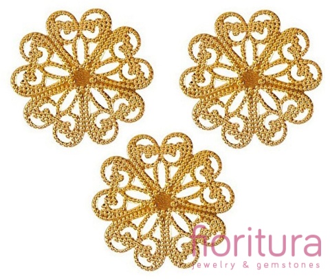 BAZA, ŁĄCZNIK,ZAWIESZKA FILIGRAN KWIAT 28x0,3MM KOLOR ZŁOTY