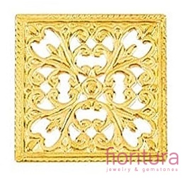 BAZA, ŁĄCZNIK,ZAWIESZKA FILIGRAN KWADRAT 15x15x0,5MM KOLOR ZŁOTY