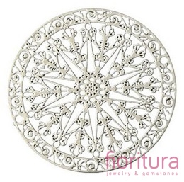 BAZA, ŁĄCZNIK,ZAWIESZKA PODSTAWA KOLCZYKA FILIGRAN KWIAT 30x0,3MM KOLOR PLATINUM