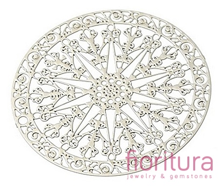 BAZA, ŁĄCZNIK,ZAWIESZKA PODSTAWA KOLCZYKA FILIGRAN KWIAT 30x0,3MM KOLOR PLATINUM