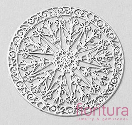 BAZA, ŁĄCZNIK,ZAWIESZKA PODSTAWA KOLCZYKA FILIGRAN KWIAT 30x0,3MM KOLOR PLATINUM