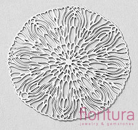 BAZA, ŁĄCZNIK,ZAWIESZKA PODSTAWA KOLCZYKA FILIGRAN KWIAT 30x0,3MM KOLOR PLATINUM