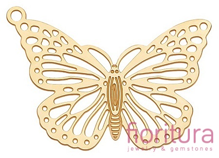 BAZA, ŁĄCZNIK,ZAWIESZKA PODSTAWA KOLCZYKA FILIGRAN MOTYL 26x19x0,4MM KOLOR ZŁOTY 
