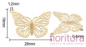 BAZA, ŁĄCZNIK,ZAWIESZKA PODSTAWA KOLCZYKA FILIGRAN MOTYL 26x19x0,4MM KOLOR ZŁOTY 