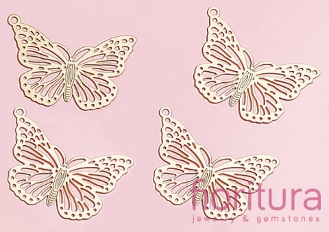 BAZA, ŁĄCZNIK,ZAWIESZKA PODSTAWA KOLCZYKA FILIGRAN MOTYL 26x19x0,4MM KOLOR ZŁOTY 