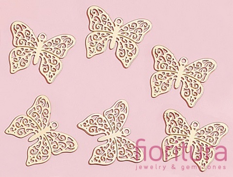 BAZA, ŁĄCZNIK,ZAWIESZKA PODSTAWA KOLCZYKA FILIGRAN MOTYL 16,5x13,5x0,4MM KOLOR ZŁOTY 