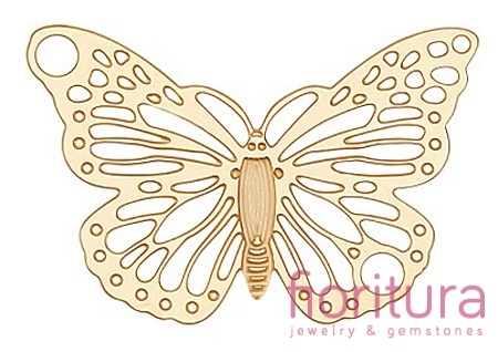 BAZA, ŁĄCZNIK,ZAWIESZKA PODSTAWA KOLCZYKA FILIGRAN MOTYL 18x12x0,4MM KOLOR ZŁOTY 