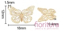 BAZA, ŁĄCZNIK,ZAWIESZKA PODSTAWA KOLCZYKA FILIGRAN MOTYL 18x12x0,4MM KOLOR ZŁOTY 