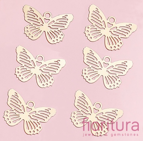 BAZA, ŁĄCZNIK,ZAWIESZKA PODSTAWA KOLCZYKA FILIGRAN MOTYL 24x16x0,4MM KOLOR ZŁOTY 