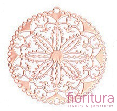 BAZA, ŁĄCZNIK,ZAWIESZKA PODSTAWA KOLCZYKA FILIGRAN KWIAT 31,5x30x0,4MM KOLOR ROSE GOLD