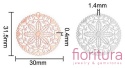 BAZA, ŁĄCZNIK,ZAWIESZKA PODSTAWA KOLCZYKA FILIGRAN KWIAT 31,5x30x0,4MM KOLOR ROSE GOLD