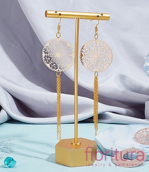 BAZA, ŁĄCZNIK,ZAWIESZKA PODSTAWA KOLCZYKA FILIGRAN KWIAT 31,5x30x0,4MM KOLOR ROSE GOLD