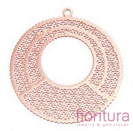 BAZA, ŁĄCZNIK,ZAWIESZKA PODSTAWA KOLCZYKA FILIGRAN OKRĄGŁY 33x30x0,4MM KOLOR ROSE GOLD