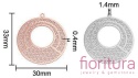 BAZA, ŁĄCZNIK,ZAWIESZKA PODSTAWA KOLCZYKA FILIGRAN OKRĄGŁY 33x30x0,4MM KOLOR ROSE GOLD