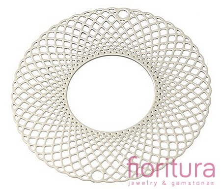 BAZA, ŁĄCZNIK,ZAWIESZKA PODSTAWA KOLCZYKA FILIGRAN KWIAT 30x0,3MM KOLOR PLATINUM