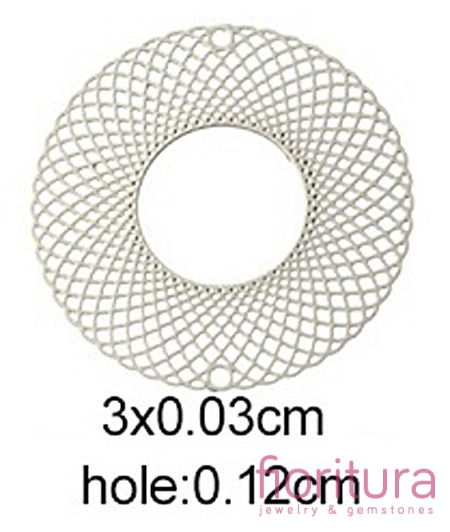 BAZA, ŁĄCZNIK,ZAWIESZKA PODSTAWA KOLCZYKA FILIGRAN KWIAT 30x0,3MM KOLOR PLATINUM