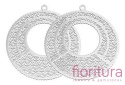 BAZA, ŁĄCZNIK,ZAWIESZKA PODSTAWA KOLCZYKA FILIGRAN OKRĄGŁY 33x30x0,4MM KOLOR PLATINUM