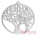 BAZA, ŁĄCZNIK,ZAWIESZKA PODSTAWA KOLCZYKA FILIGRAN  Z MOTYWEM DRZEWA ŻYCIA I ANIOŁA 32x30x0,4MM KOLOR PLATINUM