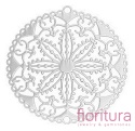 BAZA, ŁĄCZNIK,ZAWIESZKA PODSTAWA KOLCZYKA FILIGRAN Z MOTYWEM KWIATU 31,5x30x0,4MM KOLOR PLATINUM