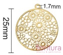 BAZA, ŁĄCZNIK,ZAWIESZKA PODSTAWA KOLCZYKA FILIGRAN BUKIET KWIATÓW 25x6x0,4MM KOLOR ZŁOTY