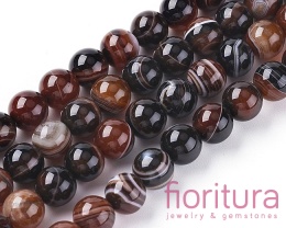 KAMIEŃ NATURALNY AGAT PASIASTY COCONUT BROWN KULA 6MM SZNUR