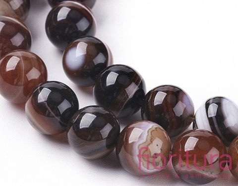 KAMIEŃ NATURALNY AGAT PASIASTY COCONUT BROWN KULA 6MM SZNUR
