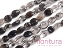 KAMIEŃ NATURALNY KWARC Z RUTYLEM/KWARC TURMALINOWY BRYŁKA NIEREGULARNA 10-15x7,5-11,5x7,5-12,5MM