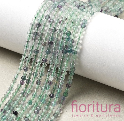 KAMIEŃ NATURALNY FLUORYT KULA FASETOWANA 3MM SZNUR