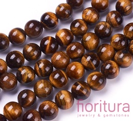 KAMIEŃ NATURALNY TYGRYSIE OKO DARK GOLDENROD KULA 8MM SZNUR